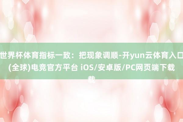 世界杯体育指标一致:把现象调顺-开yun云体育入口(全球)电竞官方平台 iOS/安卓版/PC网页端下载